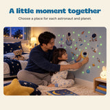 A little moment together. Choose a place for each astronaut and planet.