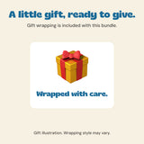 Gift-wrapping service included with the Grandparent gift bundle, represented by the original gift icon. Illustration does not specify the wrapping design.