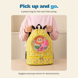 A playful bag for the next little outing. Goggles and props shown for demonstration.
