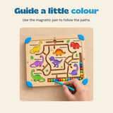 Guide a little colour. Use the magnetic pen to follow the paths.