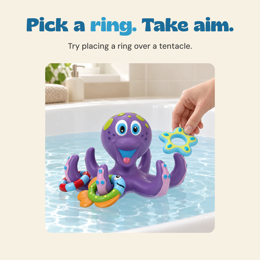Pick a ring. Take aim.. Try placing a ring over a tentacle.