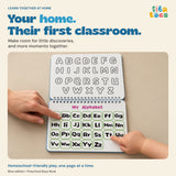 Blue Preschool Busy Book: adult and child explore the alphabet together. Your home. Their first classroom.