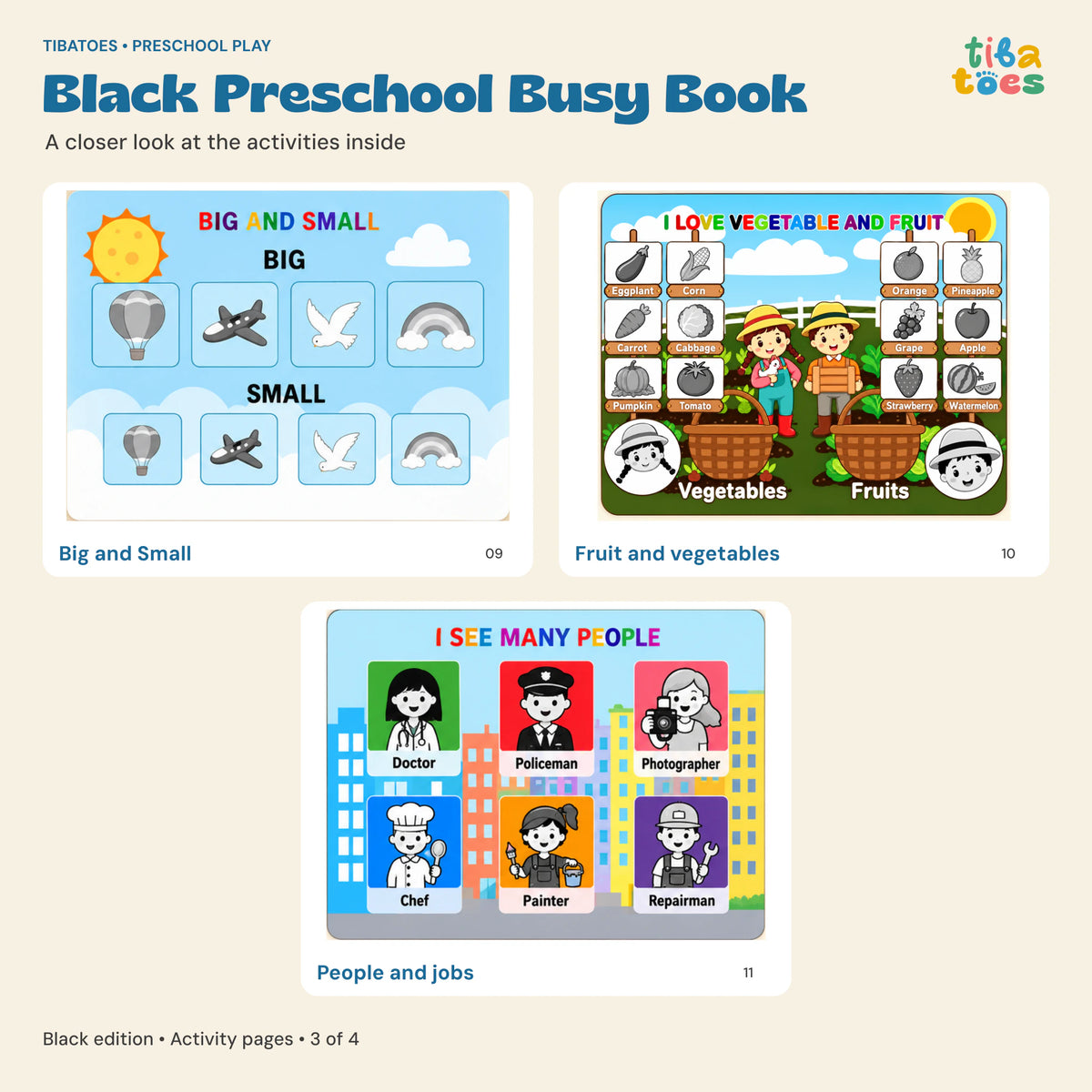 TibaToes™ Montessori Preschool Busy Book image 17