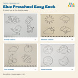 Blue Busy Book animal, weather, fruit and planet drawing pages