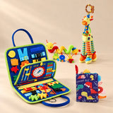Sensory Explorer Bundle with its included toys arranged on a warm beige studio floor.