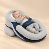 CozyNest Baby Lounger on a warm beige studio background in Cloud Grey
