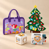 TibaToes™ Christmas Wonder Play Bundle with Mermaid Purple Plus products arranged on a warm beige studio surface.