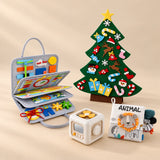 TibaToes™ Christmas Wonder Play Bundle with Cloud Gray Plus products arranged on a warm beige studio surface.