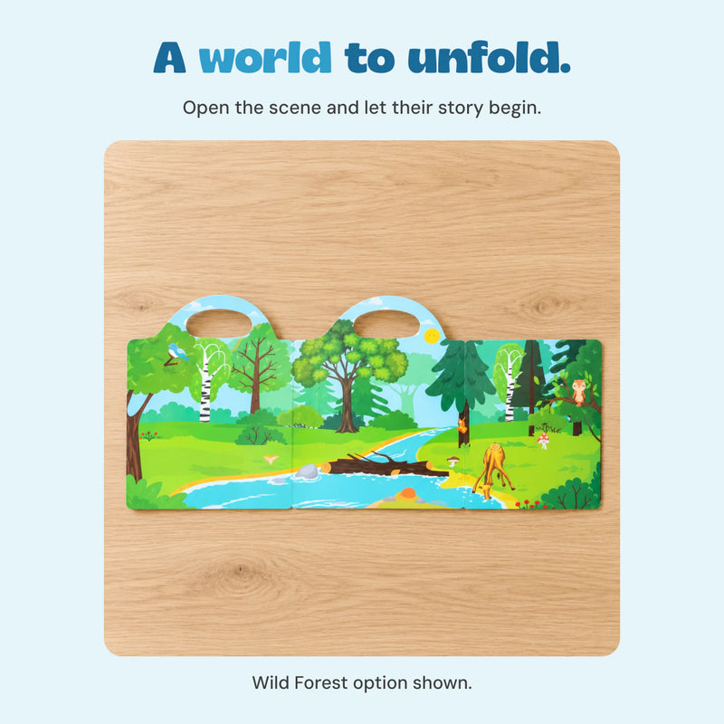 Open the scene and let their story begin. Wild Forest option shown.