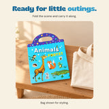 Fold the scene and carry it along. Bag shown for styling.
