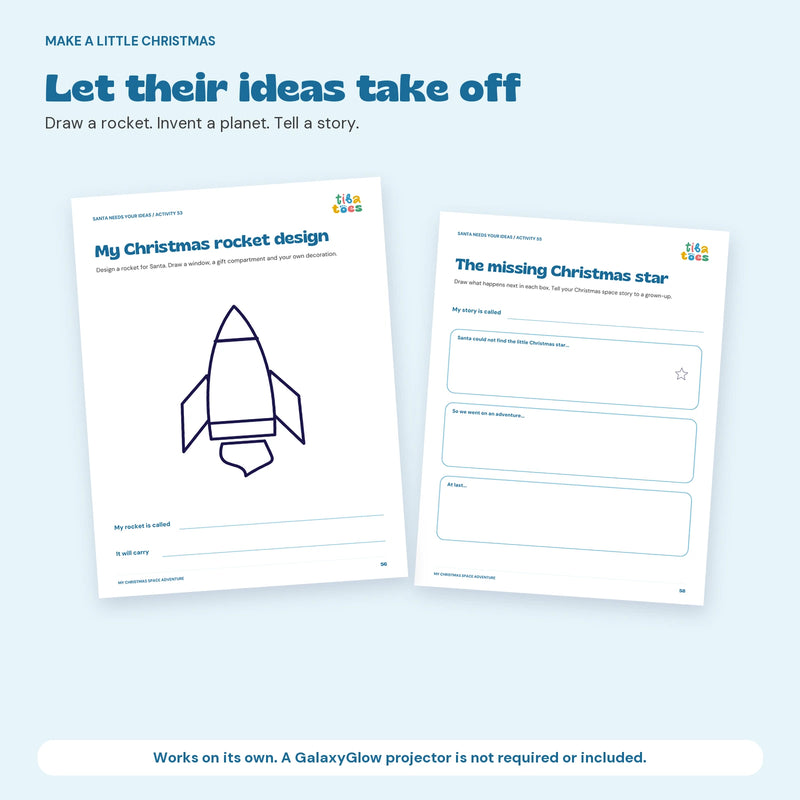 Genuine rocket design and picture story pages. Projector not included.