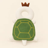 BounceBuddy Green Turtle cushion shown in full on a smooth warm beige background.