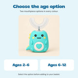 EasyBrush age options, ages 2 to 6 and ages 6 to 12, available in each colour.