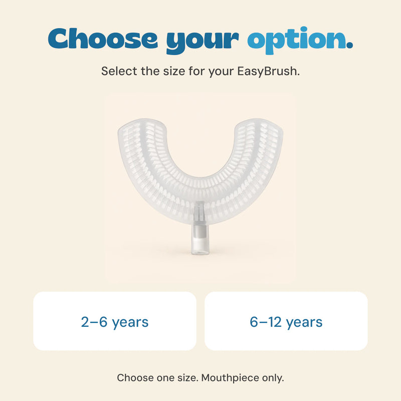 One mouthpiece illustration with the two available age options listed: 2–6 years and 6–12 years.