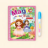 Princess Dreams water-colouring book with its illustrated cover and a capped water pen on a pale warm beige background.