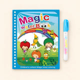 Animal Match Fun water-colouring book with its illustrated cover and a capped water pen on a pale warm beige background.