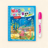 Underwater Magic water-colouring book with its illustrated cover and a capped water pen on a pale warm beige background.