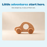 TibaToes™ Wooden Wonder Wheels, product detail on a warm beige studio background.