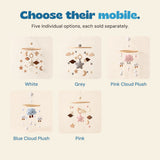 Five separate mobile choices: White, Grey, Pink Cloud Plush, Blue Cloud Plush and Pink.