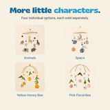 Four separate mobile choices: Animals, Space, Yellow Honey Bee and Pink Floral Bee.