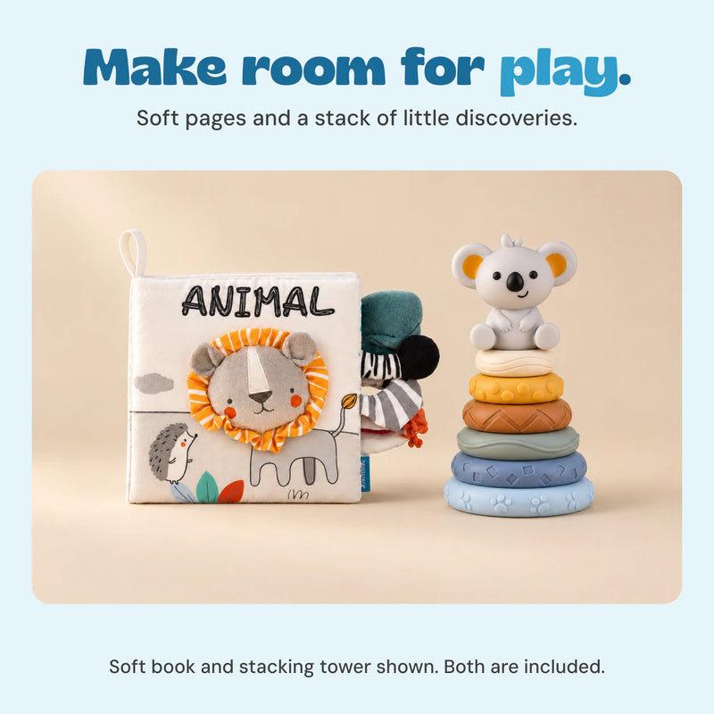 Montessori Development Bundle, product detail on a warm beige studio background.