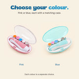 Pink and blue trimmer kits shown as separate colour choices.
