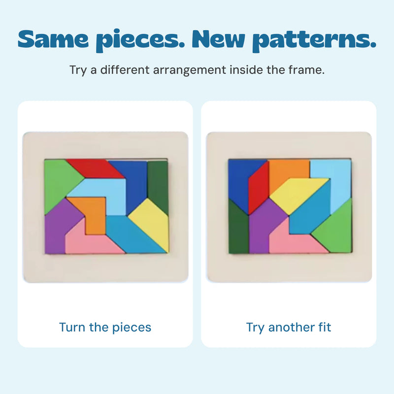 Same pieces. New patterns.. Try a different arrangement inside the frame.