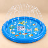 Water Fun Mat 170 cm option with its original underwater print and water arcs, on a smooth warm beige studio floor.