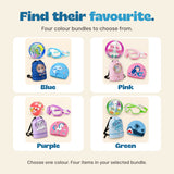 The Blue, Pink, Purple and Green Holiday Summer Bundles are shown as separate choices, with four items in the selected bundle.