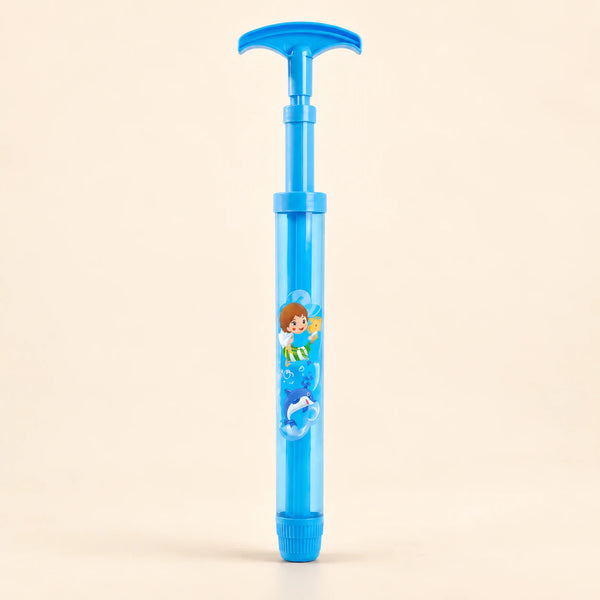 TibaToes™ Aqua Blast Pool Sprayer in the photographed blue design on a calm warm beige background.