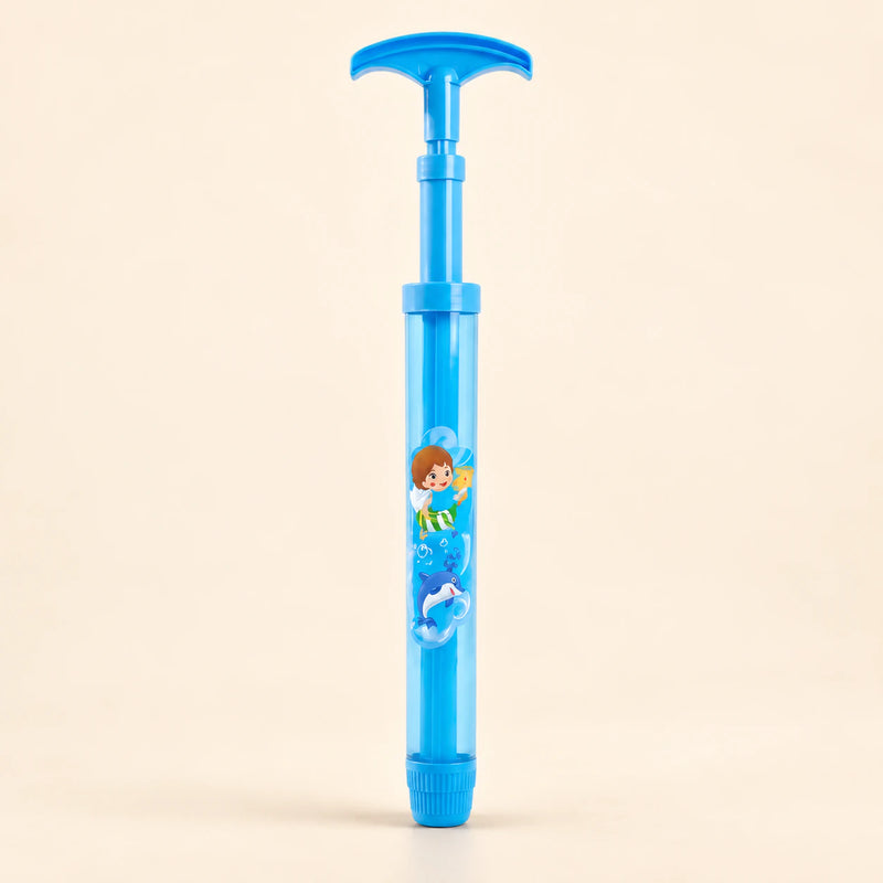 TibaToes™ Aqua Blast Pool Sprayer in the photographed blue design on a calm warm beige background.
