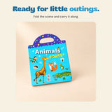 TibaToes Reusable Sticker World, product detail on a warm beige studio background.