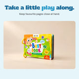 TibaToes Montessori Busy Book, product detail on a warm beige studio background.