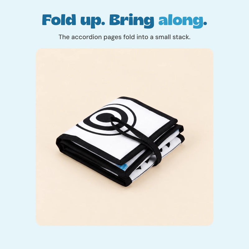 The accordion pages fold into a small stack. 
