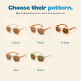 The five separate Checker Sun Shades choices: Cream, Peach, Orange, Blue and Green.