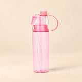 TibaToes™ MistSip Bottle in the photographed pink design on a calm warm beige background.