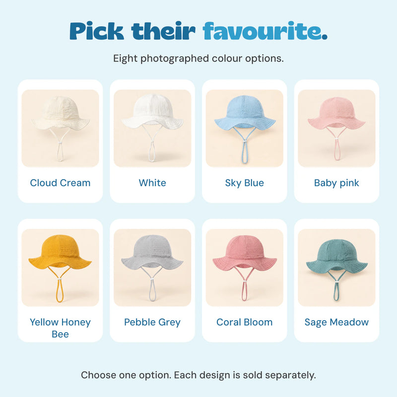Eight photographed colour options. Separate options, one design per purchase.
