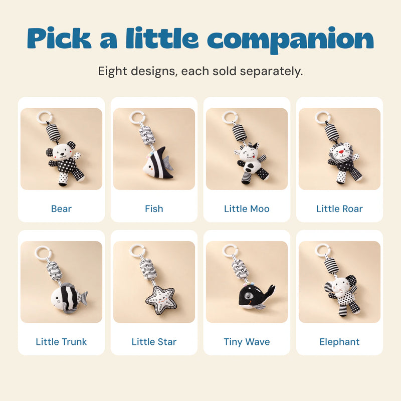 The eight hanging rattle choices shown separately with their current option names.