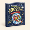 Navy 100,000 Whys Wonder Book showing its illustrated cover and spine against a softly lit beige studio background.