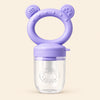 Lavender Feeder showing the ring-handled feeder, clear cover on warm beige.