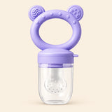 Lavender Feeder showing the ring-handled feeder, clear cover on warm beige.