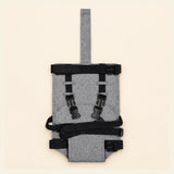 Soft Grey Harness shown alone on warm beige, with the actual product construction preserved.