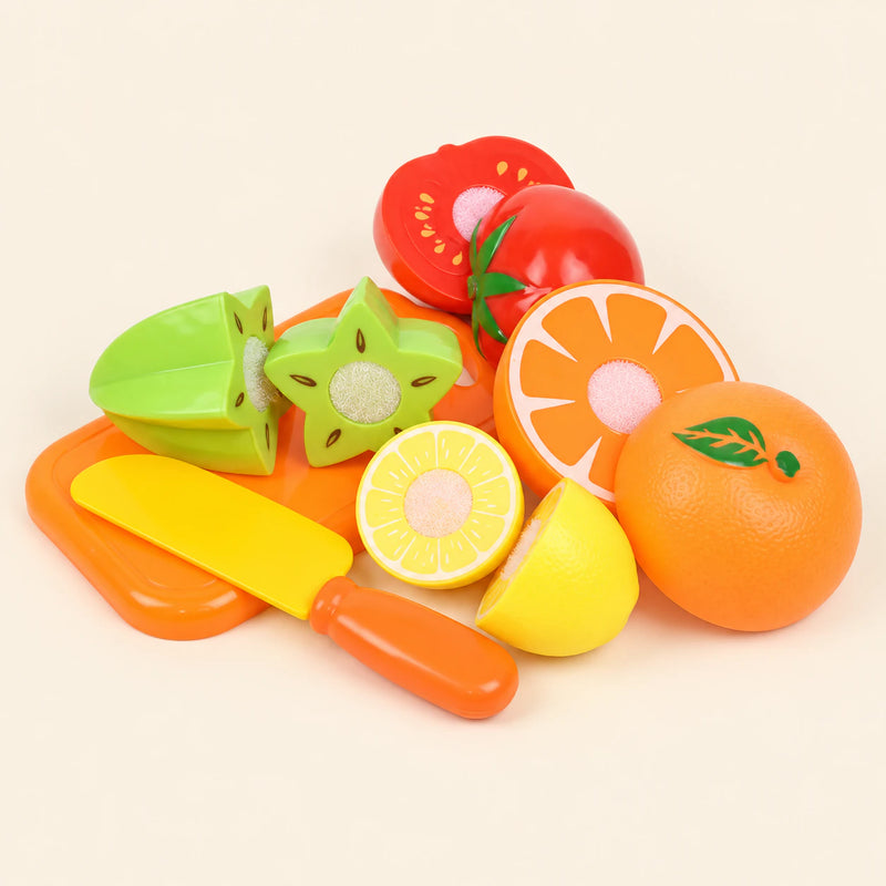 Veggie Cutting Set photographed on plain warm beige, showing the individual option and its pictured components.