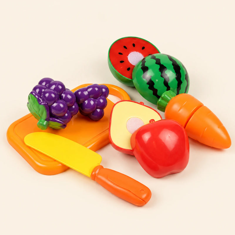 Fruit Cutting Set photographed on plain warm beige, showing the individual option and its pictured components.