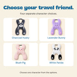 The four HugRide choices: Charcoal Husky, Lavender Bunny, Blush Pig and White Panda.