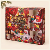 Classic Red Christmas Calendar box on warm beige with a subtle evergreen corner and its original printed Christmas artwork.