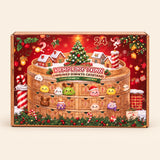 Santa Dumpling Calendar illustrated Christmas dumpling calendar box on a warm beige background.
