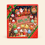 Christmas Feast Calendar illustrated Christmas dumpling calendar box on a warm beige background.