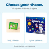 The Body & Senses and Space Adventure book covers, offered as separate choices.