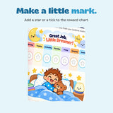 Make a little mark. Add a star or a tick to the reward chart. Original printed artwork shown in close-up.
